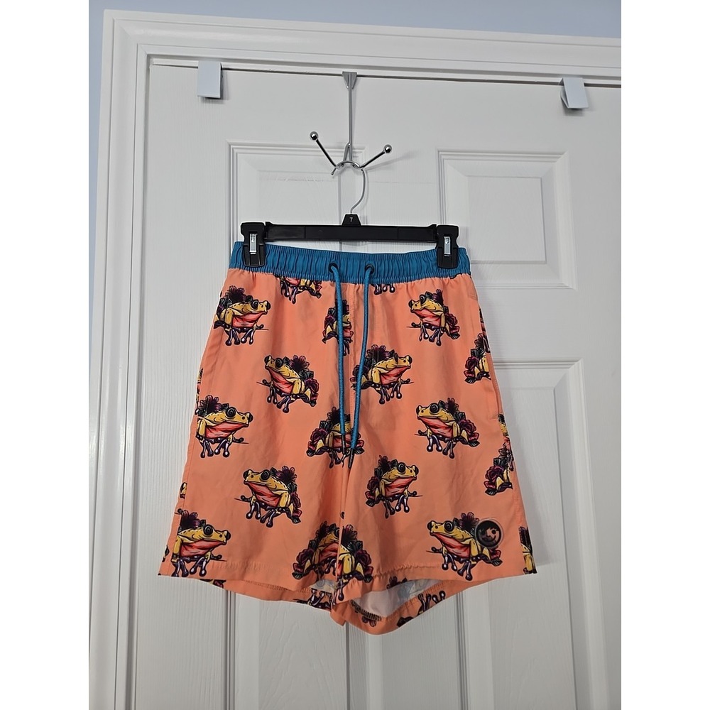 Neff Boys Board Shorts‎ Size Medium Turquoise, Peach With Frogs